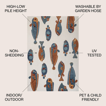 Algarve Modern Fish High-low Indoor/outdoor Area Rug